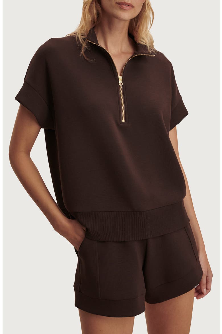 Ritchie Short Sleeve Half Zip, Main, color, COFFEE BEAN