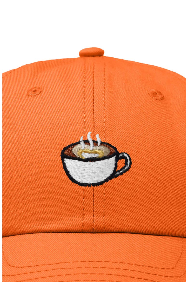 Cappuccino Embroidered Casual Cap, Alternate, color, Orange