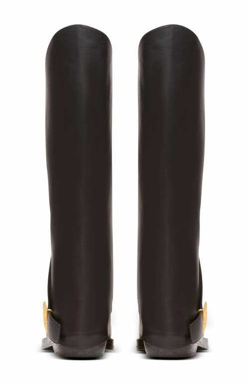 Balmain Twist Flat Leather Boots In Black