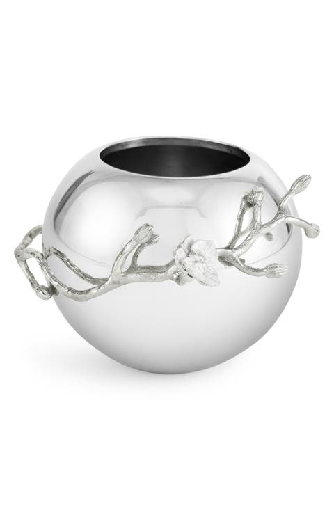 Silver Orchid Rose Bowl