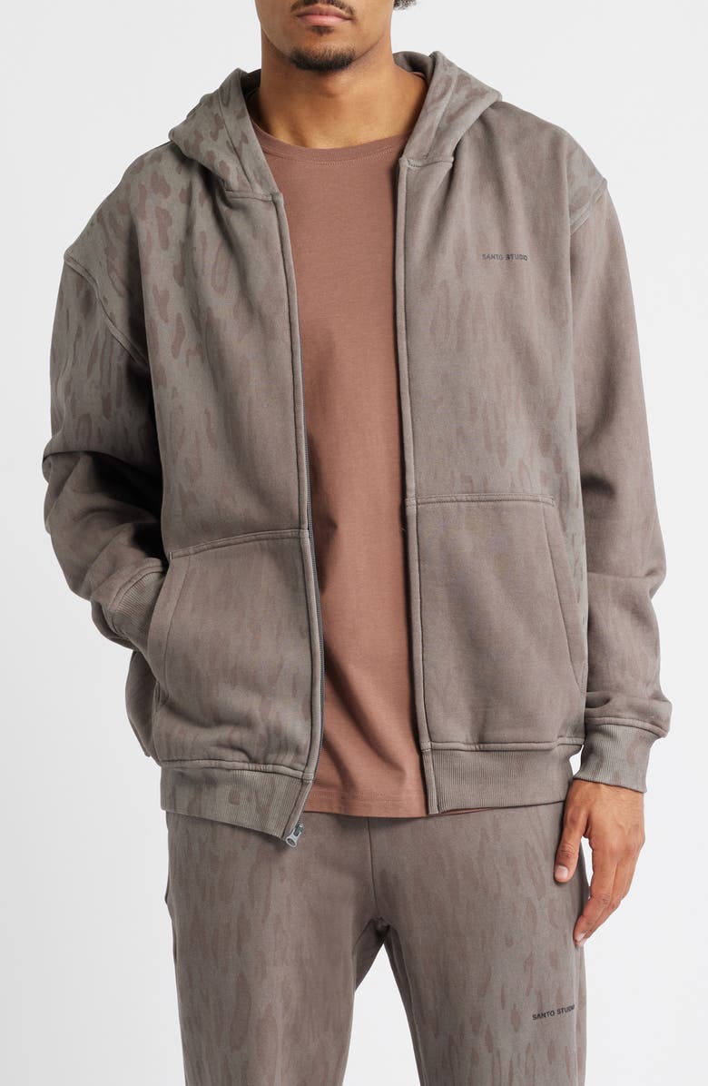 SANTO STUDIO Cole Houshmand Preda Zip Hoodie, Main, color, Purple