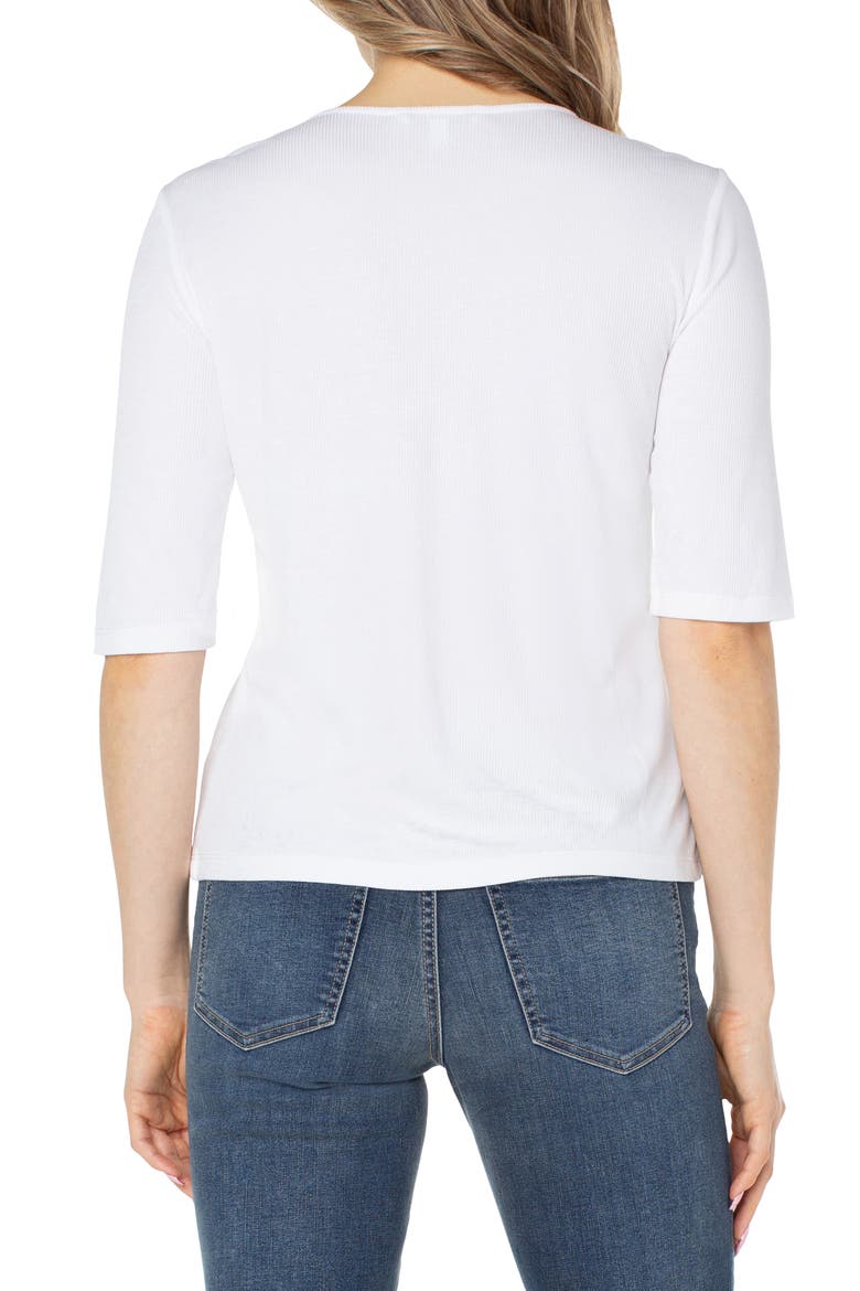 Double Layer V-Neck Rib Top, Alternate, color, CREAM