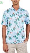 CONSTRUCT Regular Fit Tropical Palm Print Recycled Performance Golf Polo