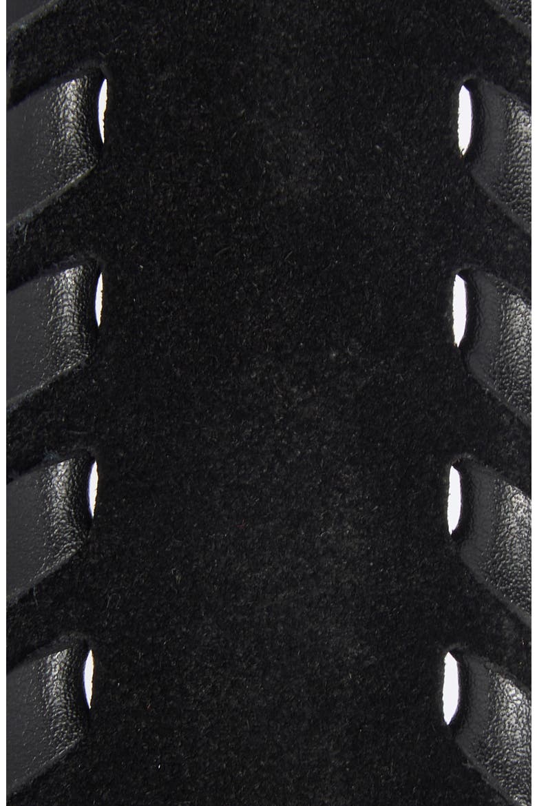 Donna Leather Whipstitch Belt, Alternate, color, BLACK- SILVER