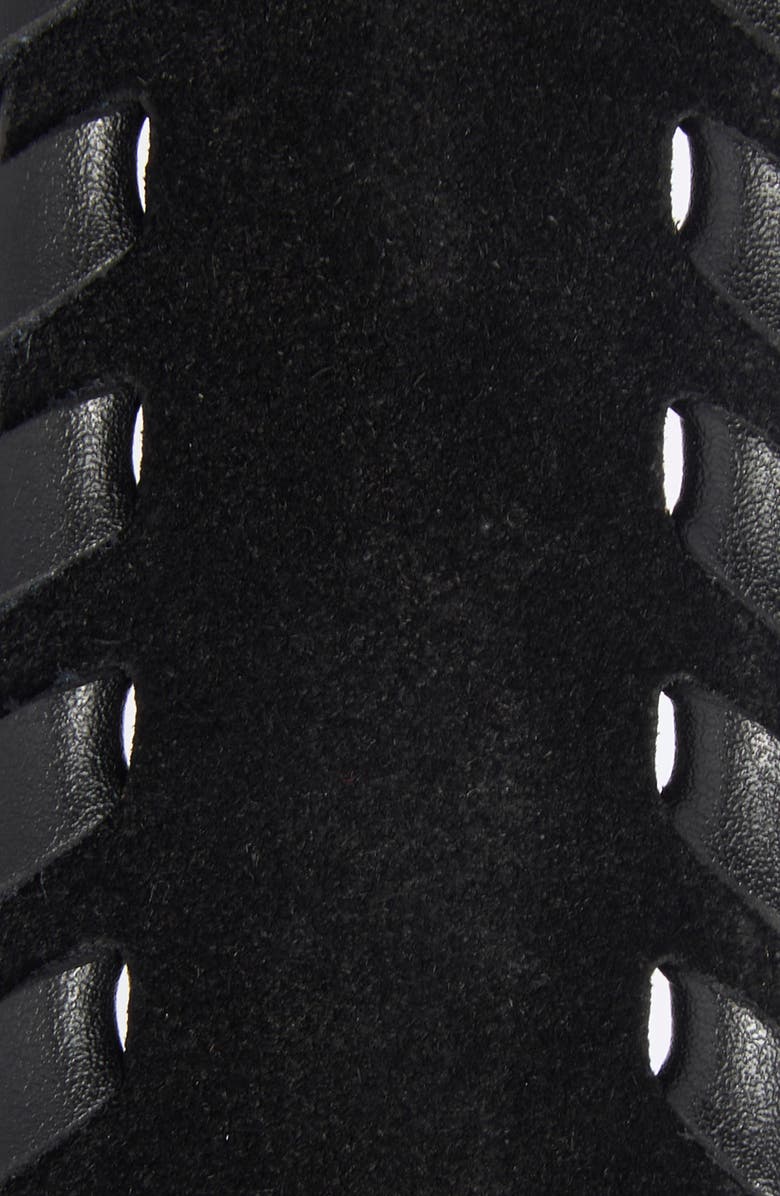 Treasure & Bond Donna Leather Whipstitch Belt, Alternate, color, Black- Silver