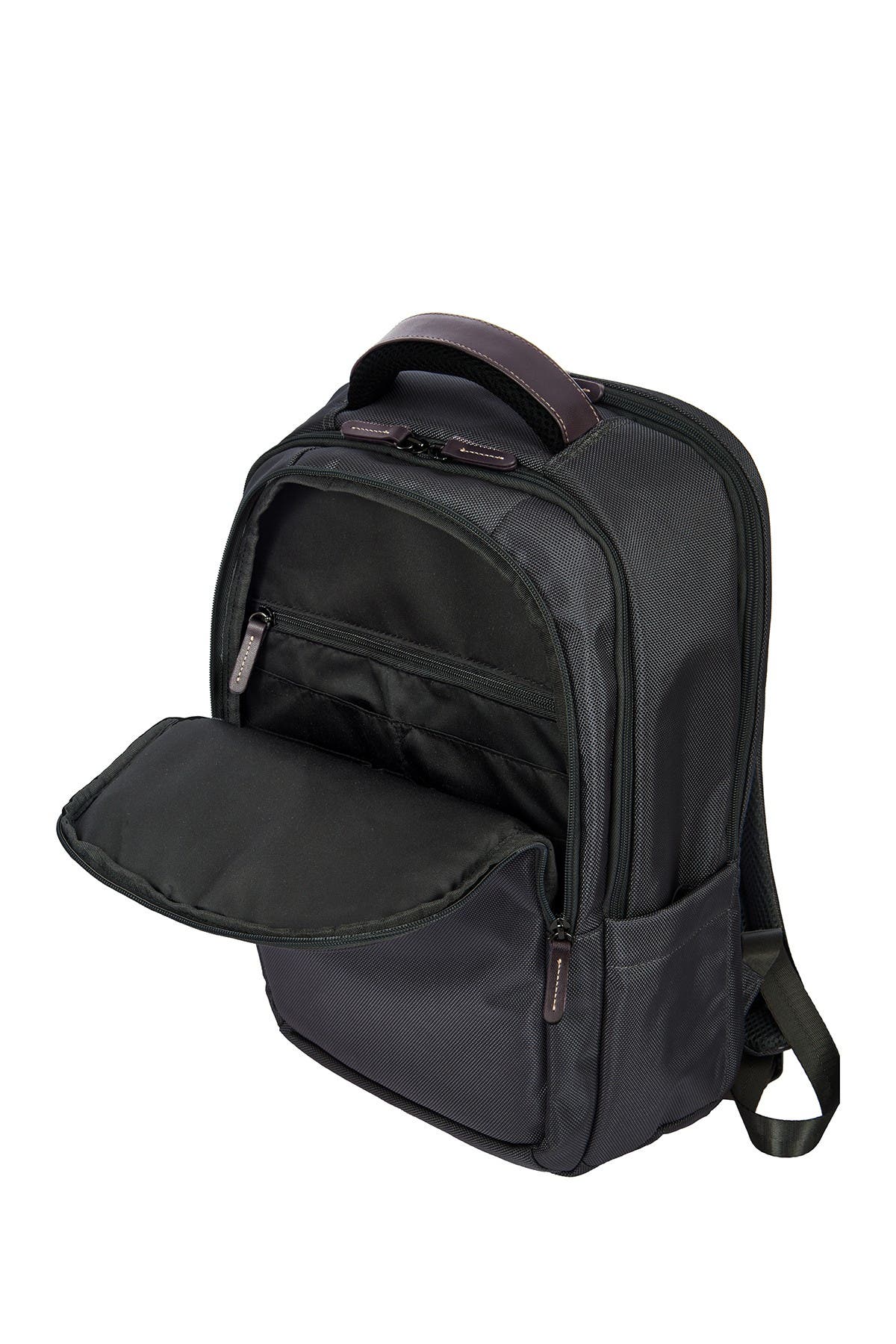 Bric's Large Nylon Backpack, Alternate, color, Black With Brown