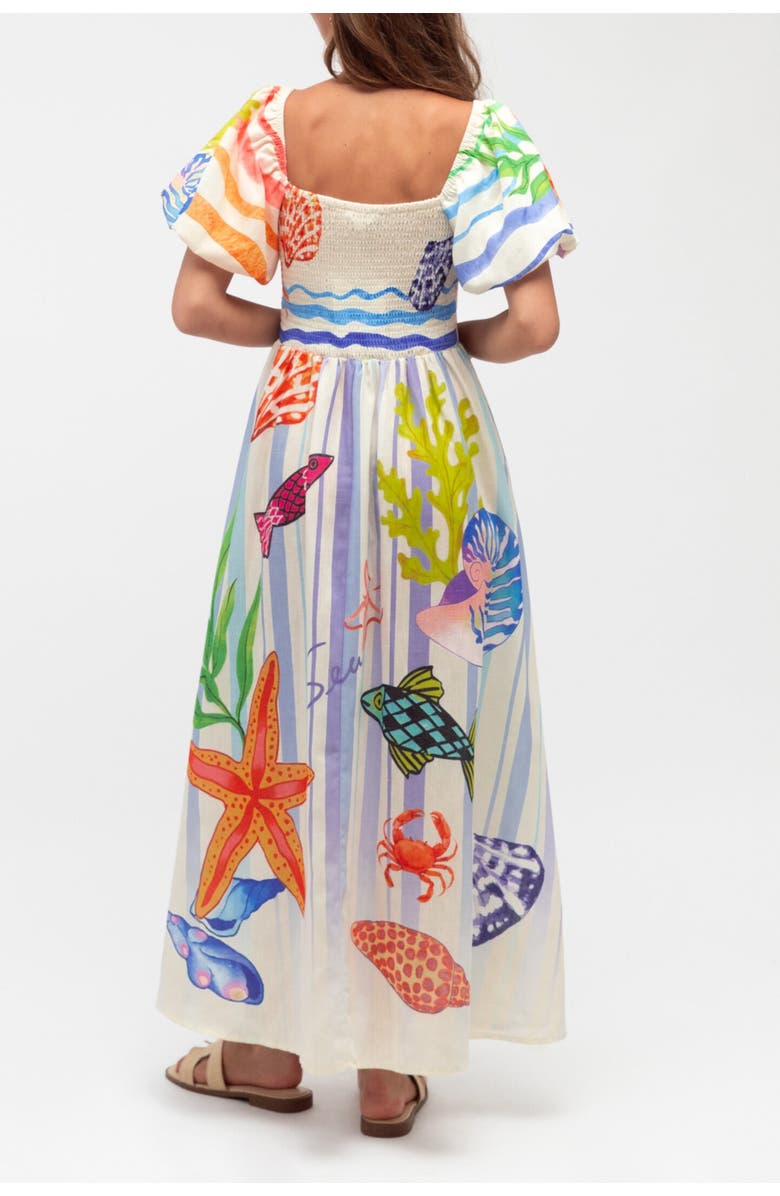 Label of Love Ocean Puff Sleeve Maxi Dress, Alternate, color, Blue