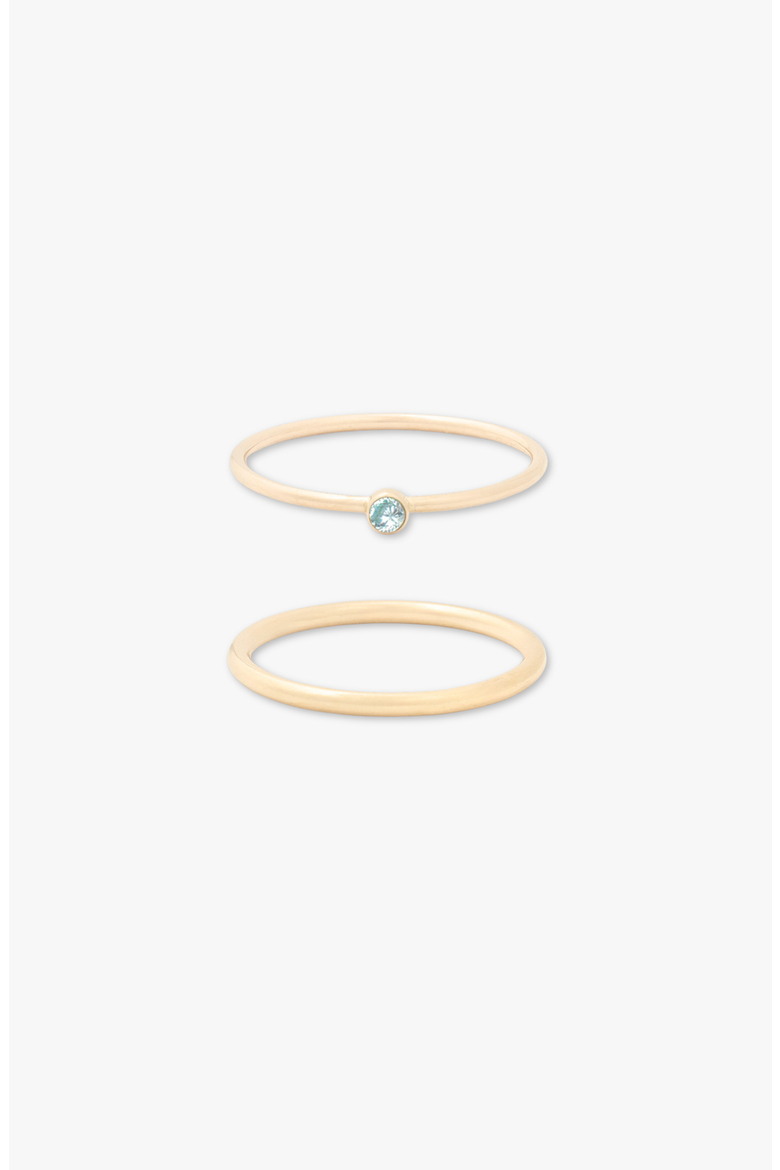 March Birthstone 14k Gold Filled Dainty Ring Stacking Set, Main, color, Gold