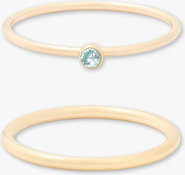 CUFFED BY NANO March Birthstone 14k Gold Filled Dainty Ring Stacking Set
