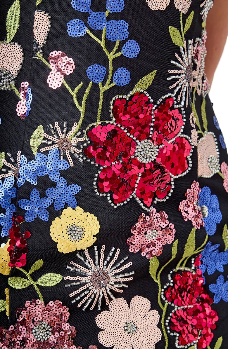 Endless Rose Floral Sequin Strapless Minidress, Alternate, color, Black Multi