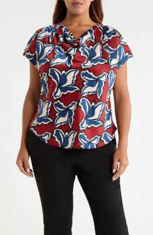 Floral Cowl Neck Top