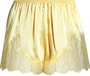 DÔEN Iona Lace Trim Silk Satin Shorts