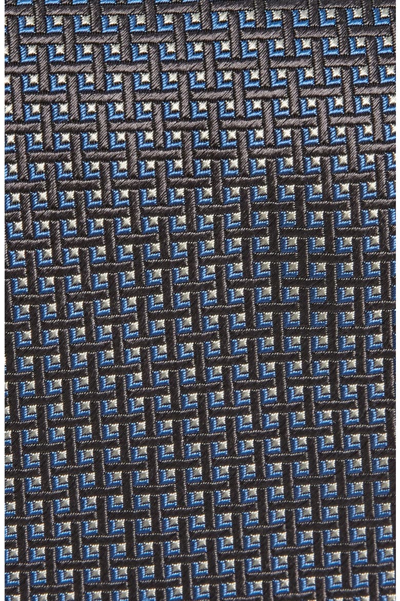 Geometric Pattern Silk Tie, Alternate, color, CHARCOAL