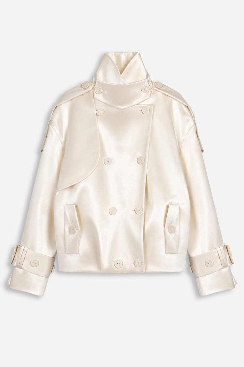 Oversized Double Breasted Trench Coat, Alternate, color, Ivory