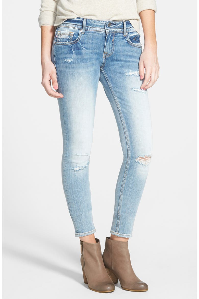 Distressed Skinny Jeans, Main, color, LIGHT WASH
