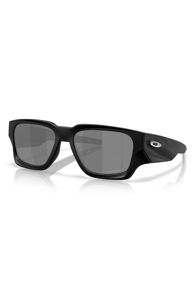 Oakley Instagator 58mm Polarized Rectangular Sunglasses, Alternate, color, Matte Black / Prizm Black