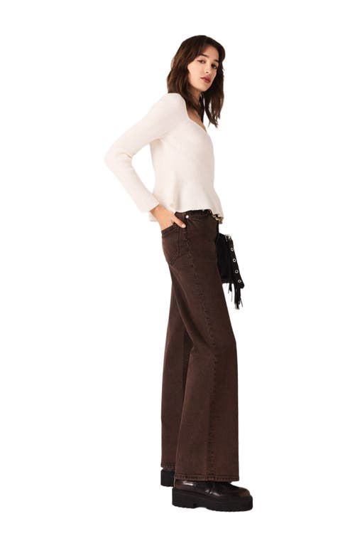 Maje Bootcut Jeans With Chain In Brown