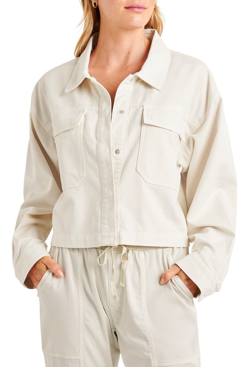 Jacket with Removable Faux Shearling Collar, Alternate, color, PALE OAK