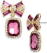 Cara Bow Top Crystal Drop Earrings