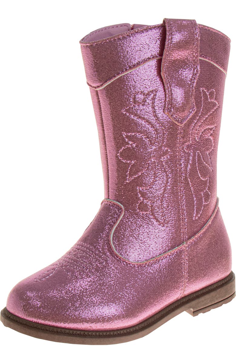 Laura Ashley Kids' Cowgirl Boot, Main, color, Pink Metallic
