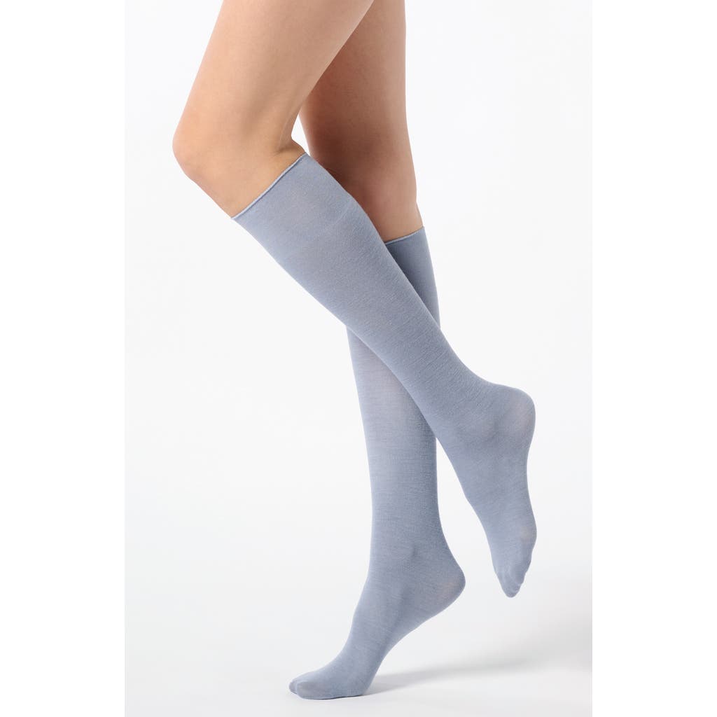 Oroblu Nives Knee High Wool Blend Socks In Blue