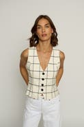 Central Park West Two-tone Linen Vest