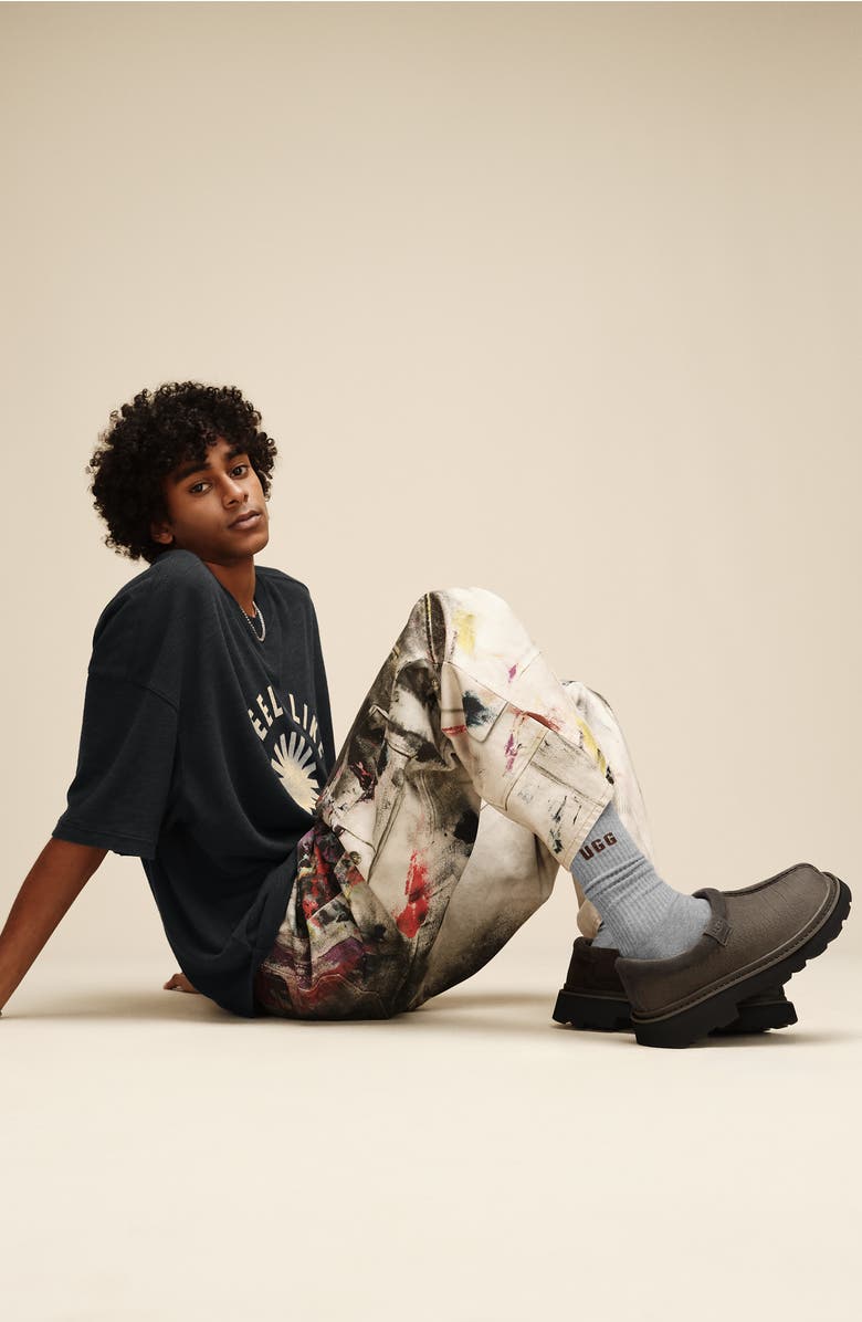 UGG<sup>®</sup> Tasman Lug Embossed Slipper, Alternate, color, Dense Smoke