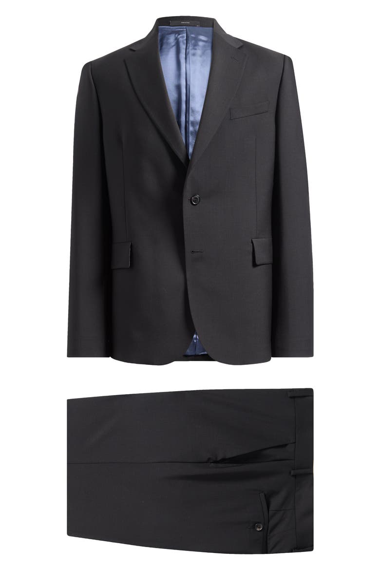Camberwell Tailored Fit Black Wool & Mohair Suit, Main, color, BLACK