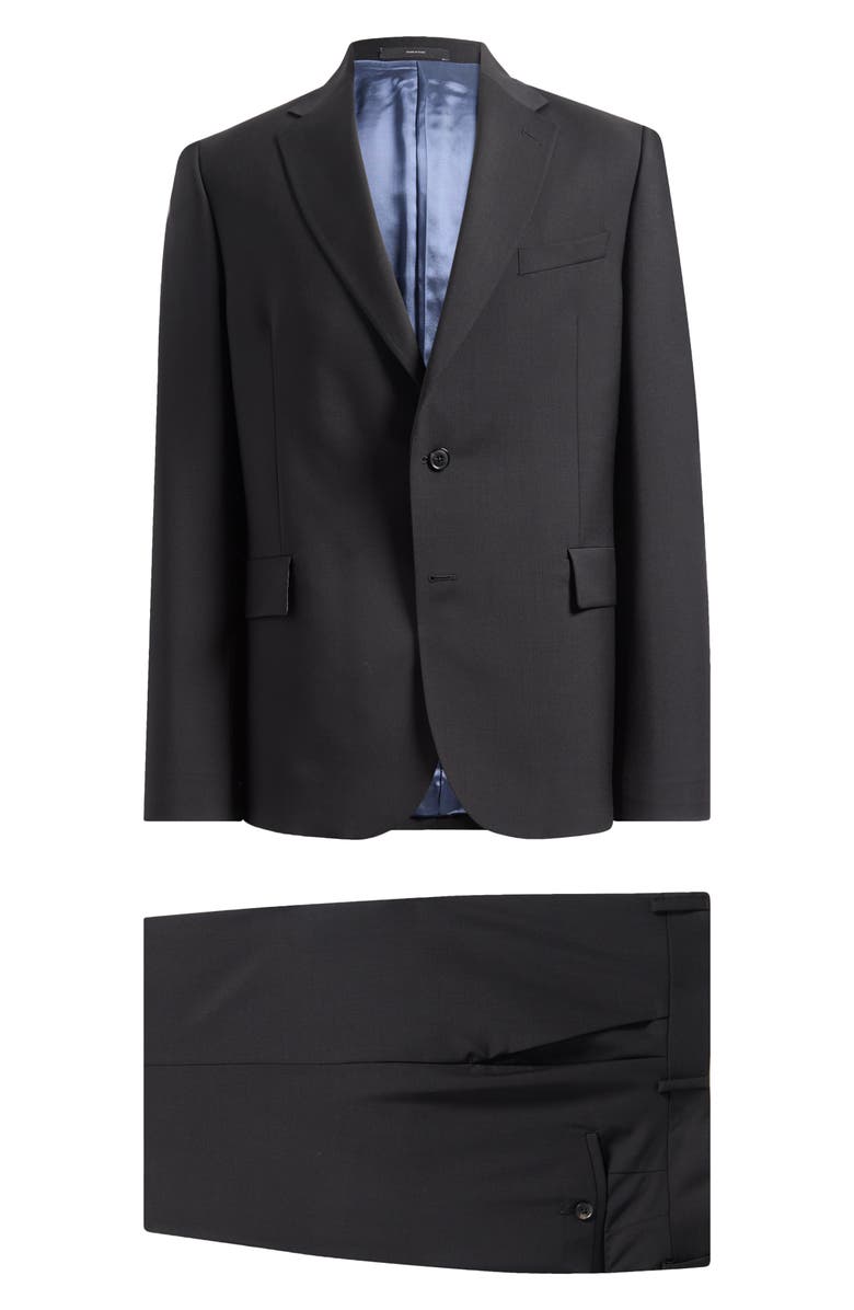 Paul Smith London Camberwell Tailored Fit Water Repellent Black Wool & Mohair Suit, Main, color, Black