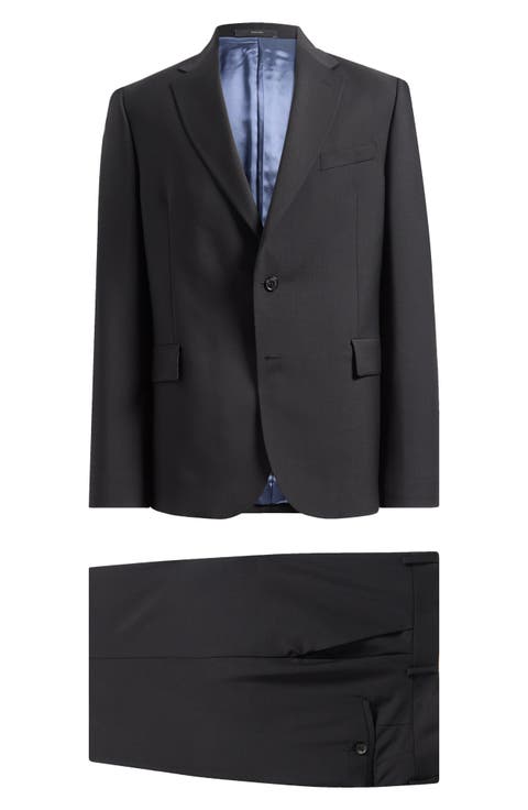 Camberwell Tailored Fit Water Repellent Black Wool & Mohair Suit