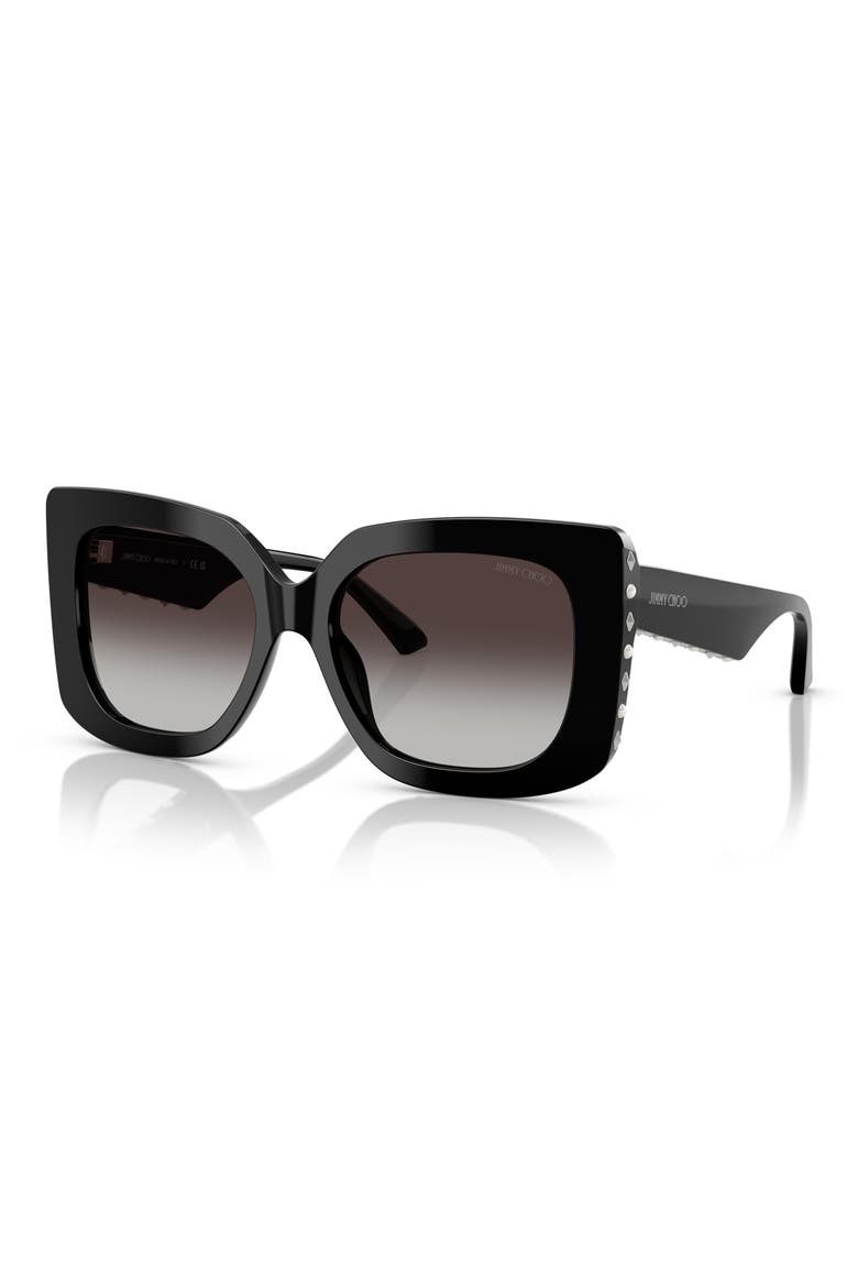 54mm Gradient Butterfly Sunglasses, Alternate, color, BLACK / GRADIENT GREY