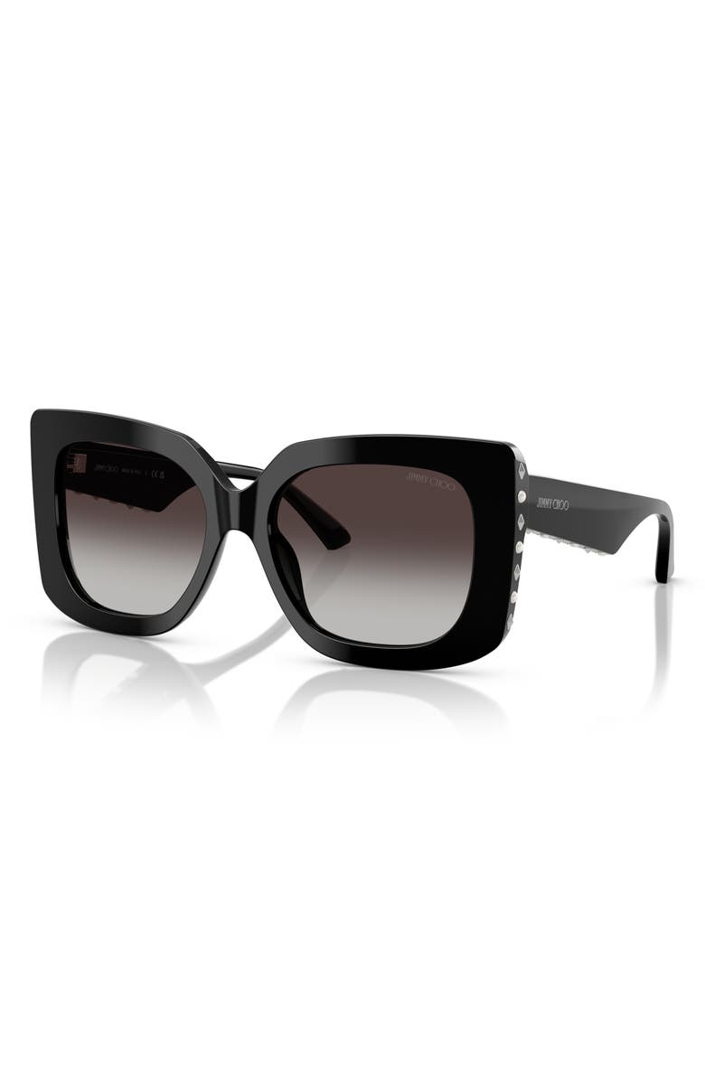 Jimmy Choo 54mm Gradient Butterfly Sunglasses, Alternate, color, Black / Gradient Grey