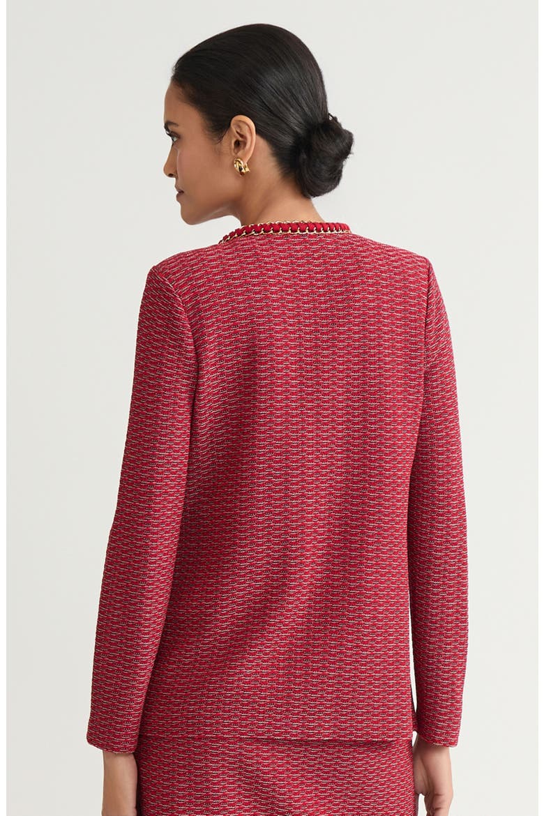 Heritage Whipstitch Chain Trim Knit Jacket, Alternate, color, Holiday/Twig/Black