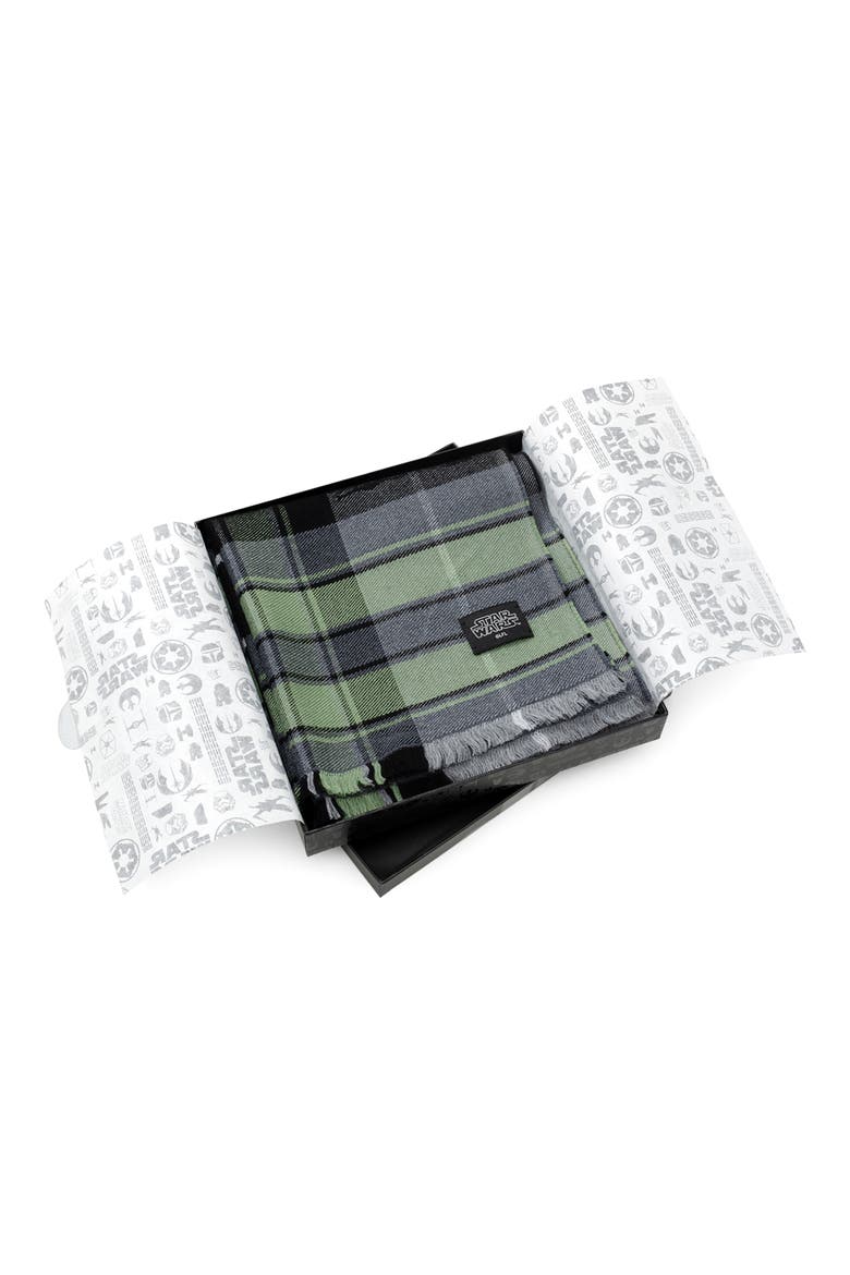 Star Wars™ - The Child Plaid Merino Wool Scarf, Alternate, color, GRAY