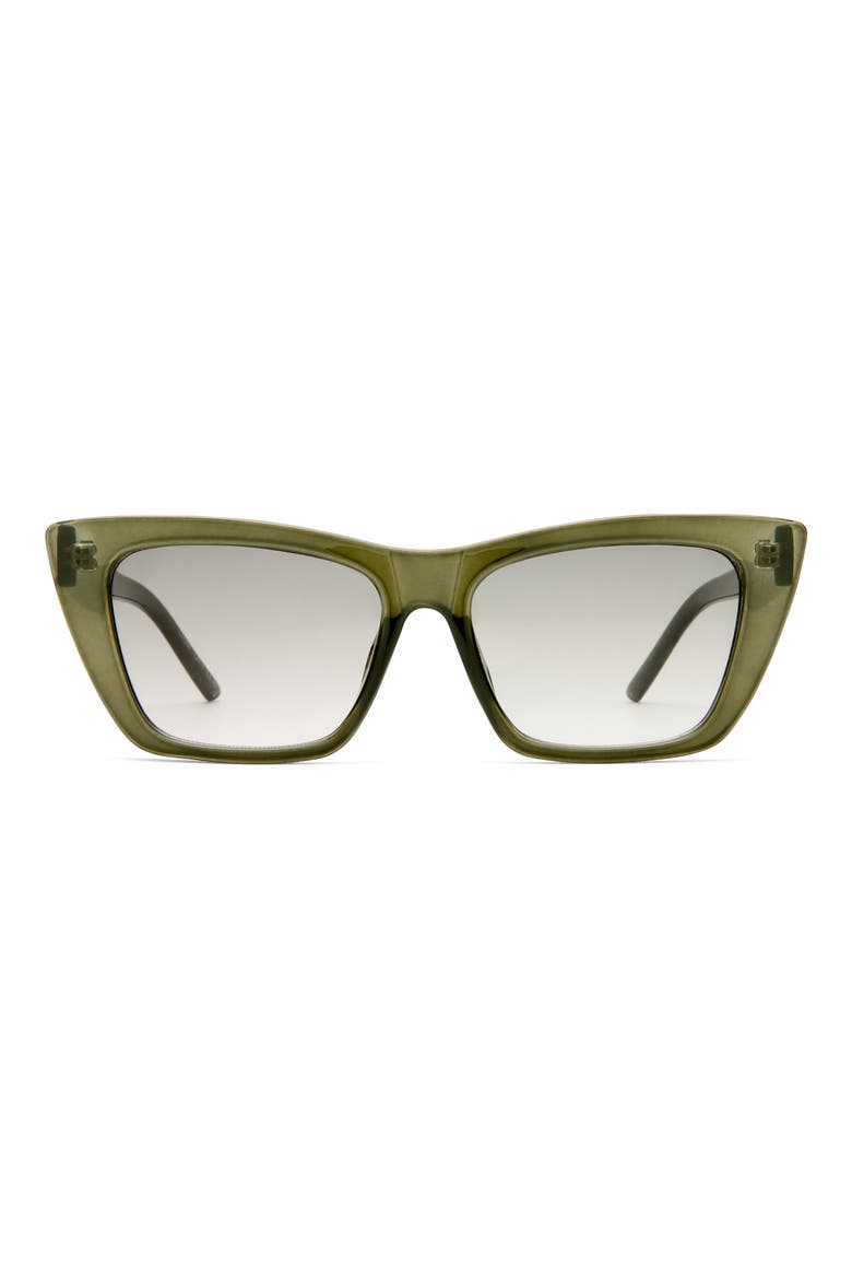 Solstice 53mm Cat Eye Sunglasses, Main, color, STEEL / KHAKI GRAD