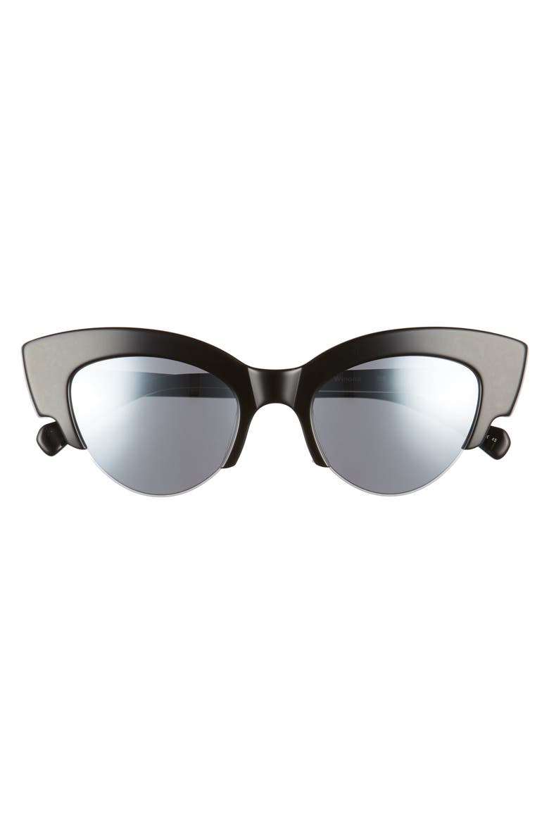Winona Cat Eye Sunglasses, Alternate, color, BLACK/ SILVER