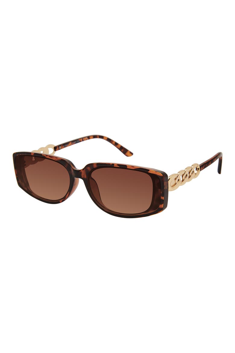 Rectangular Sunglasses, Main, color, TORTOISE