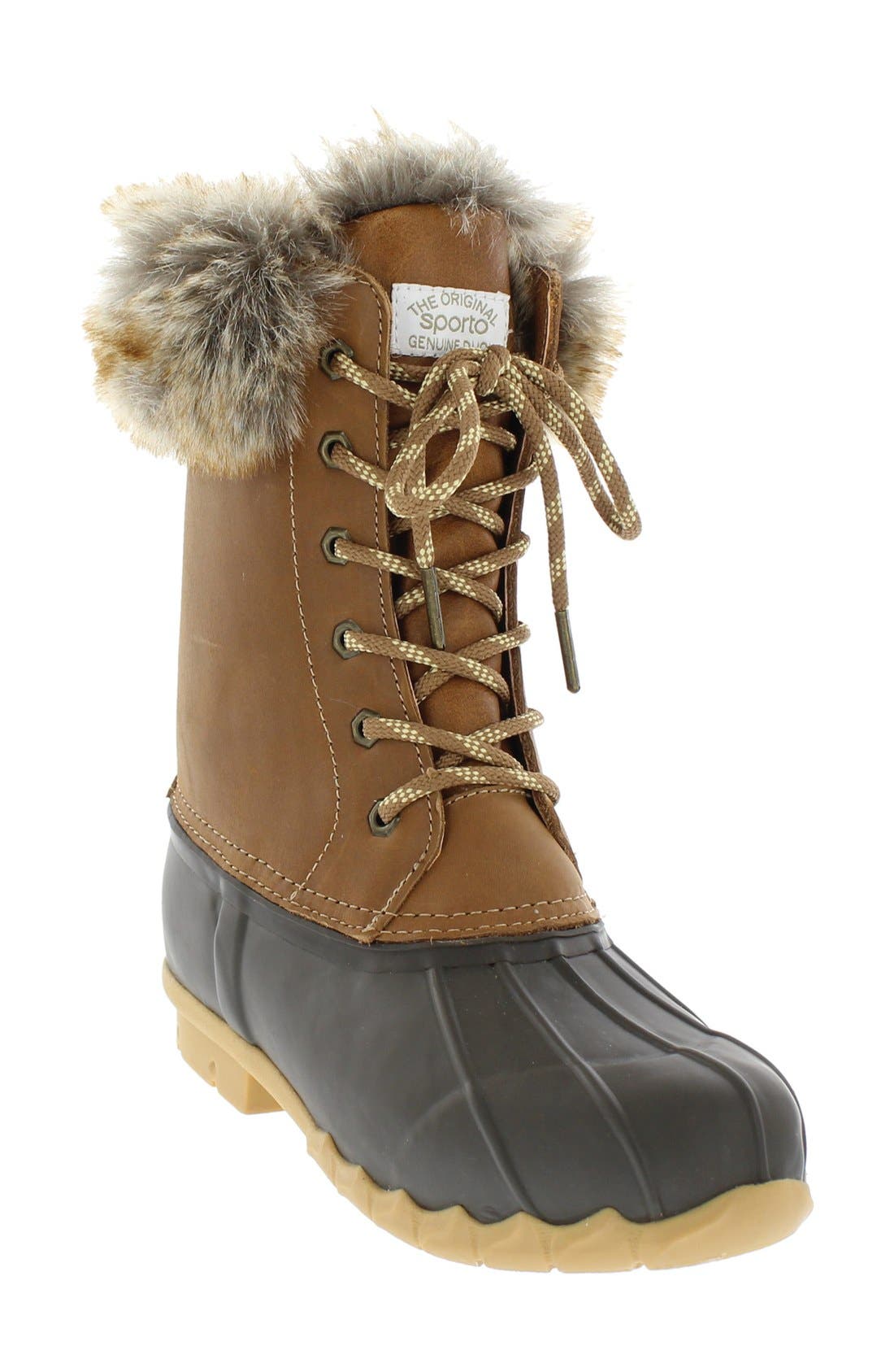Sporto Agnus Faux Fur Lined Duck Boot, Main, color, 