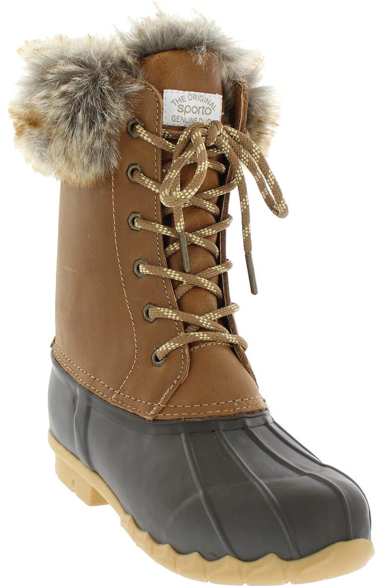 Sporto Agnus Faux Fur Lined Duck Boot, Main, color,