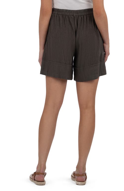 Kut From The Kloth Nicole Pull-on Linen Blend Shorts In Black