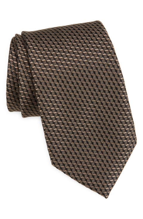 Geo Jacquard Mulberry Silk Tie