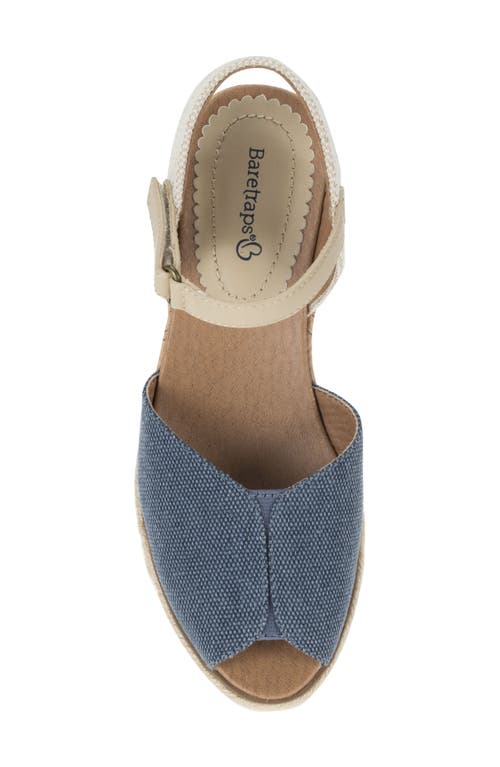 Baretraps Odetta Espadrille Wedge Sandal In Navy Blue Canvas