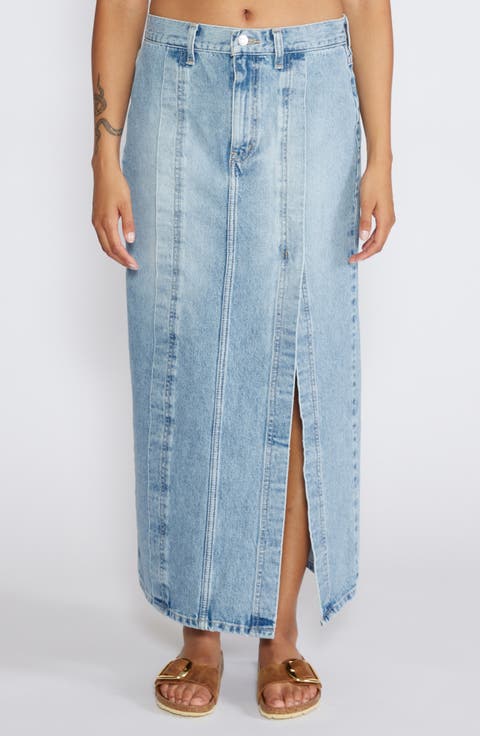 Ingrid Side Slit Denim Skirt