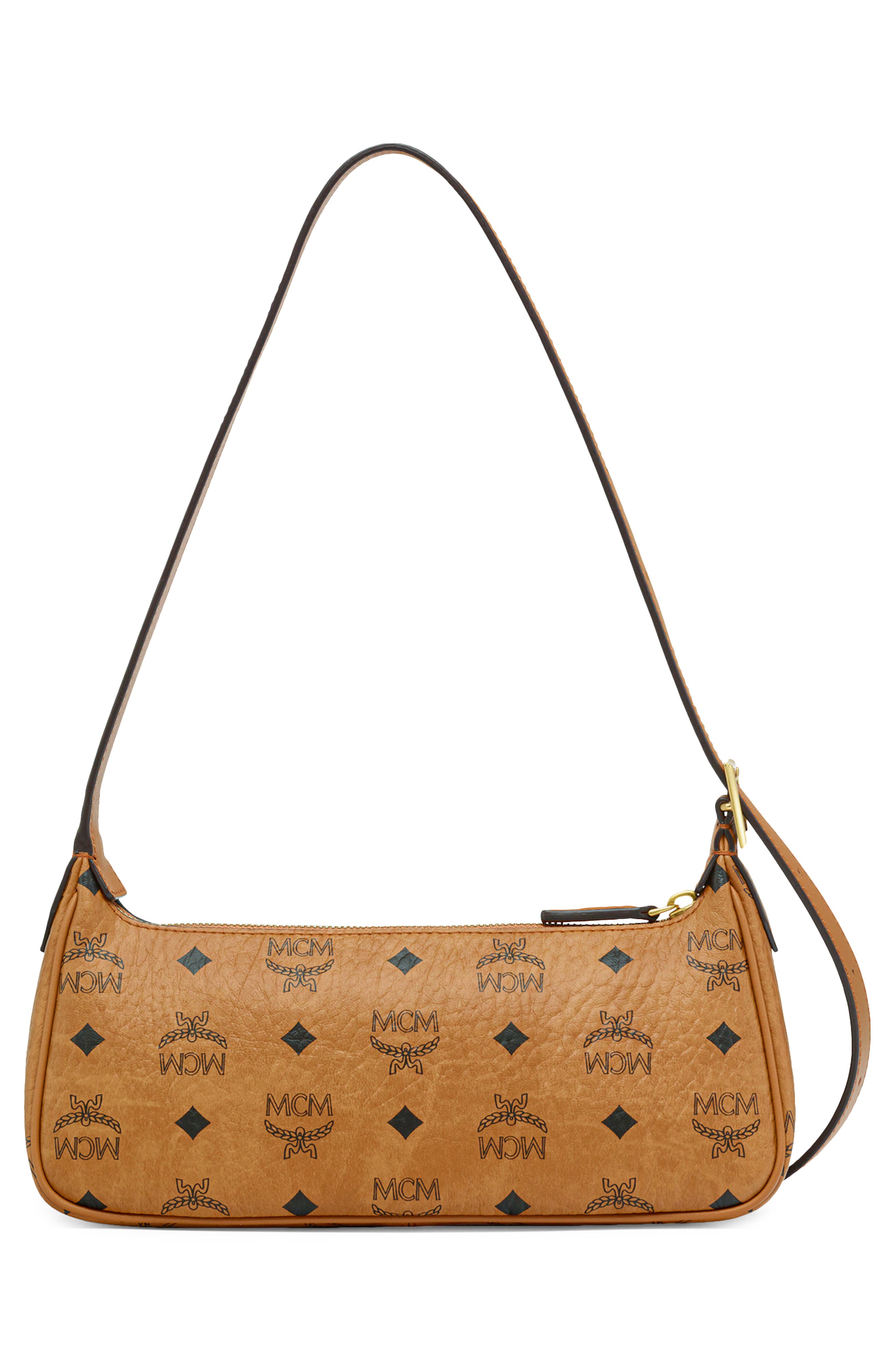 MCM Small Aren Visetos Coated Canvas Shoulder Bag, Alternate, color, 