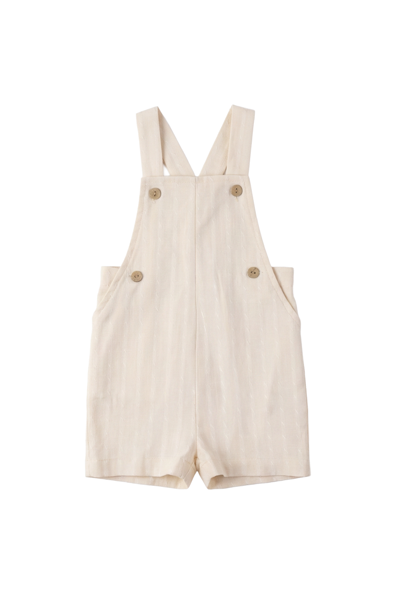 Textured Linen Overalls with Adjustable Shoulder Straps, Main, color, Ivory