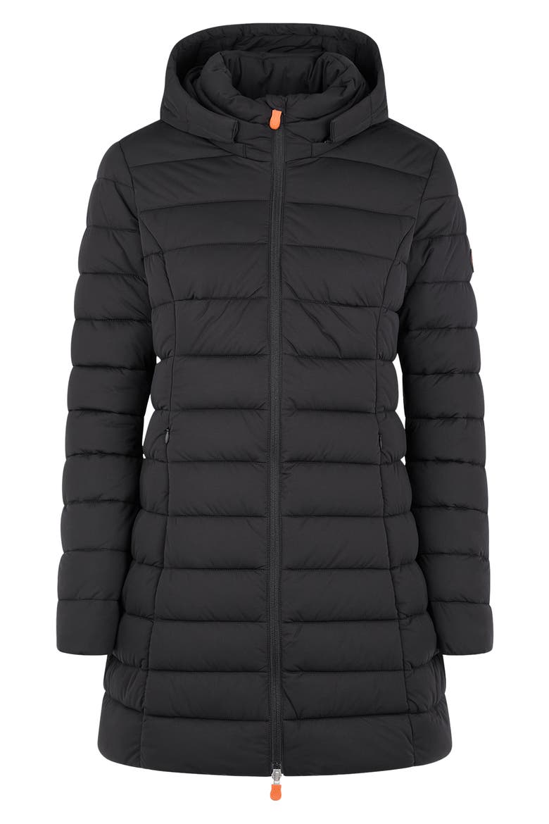 Seal Stretch Water Resistant Quilted Coat, Alternate, color, BLACK