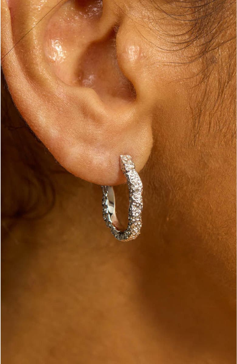 Lucy Quartermaine Hula Small Hoop Earring, Alternate, color, Sterling Silver