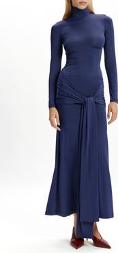 Bardot Alix Tie Front Long Sleeve Maxi Dress
