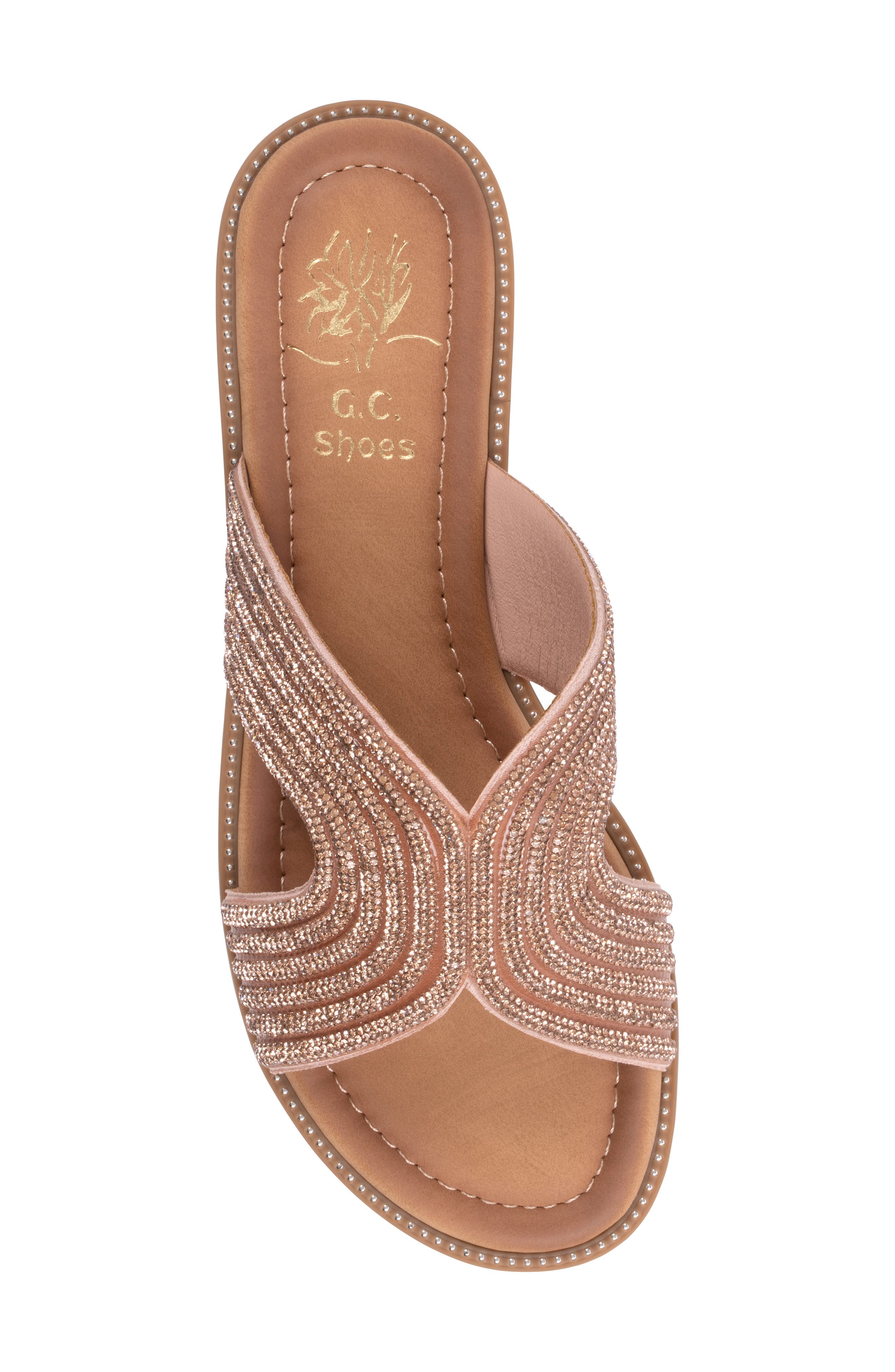 Carline Embellished Sandal, Alternate, color, ROSE GOLD