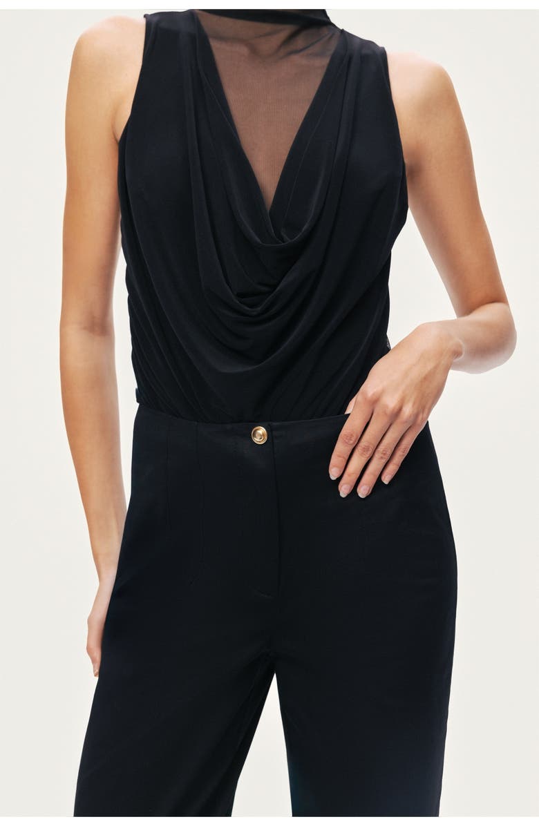 Nocturne Gold Button Detail Pants, Alternate, color, Black